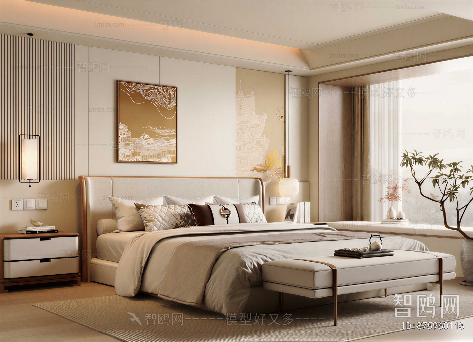 New Chinese Style Bedroom