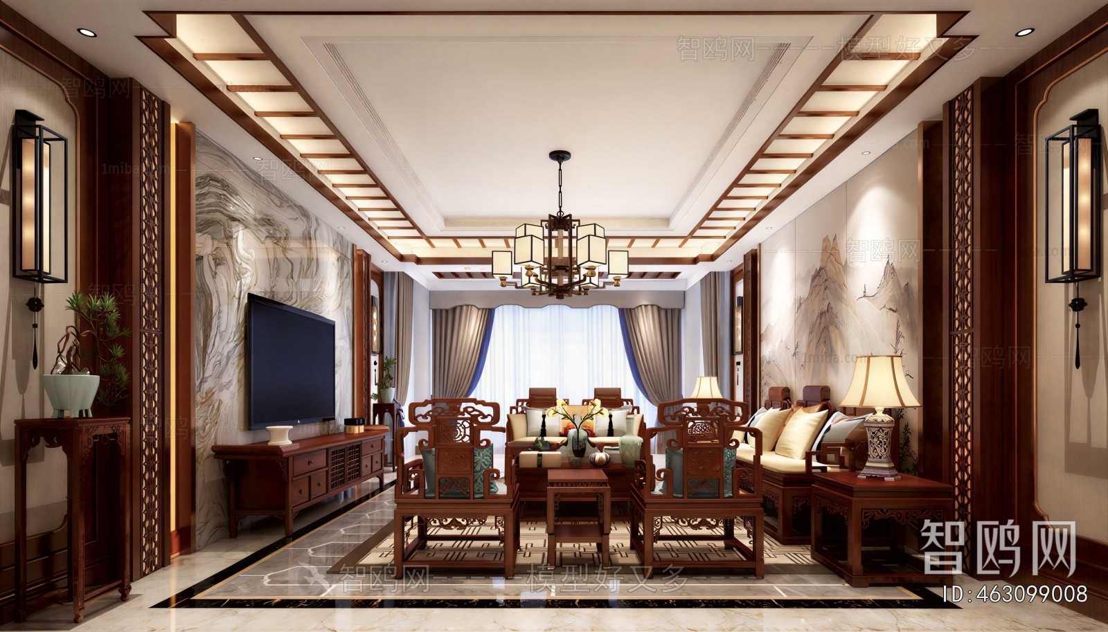 New Chinese Style A Living Room