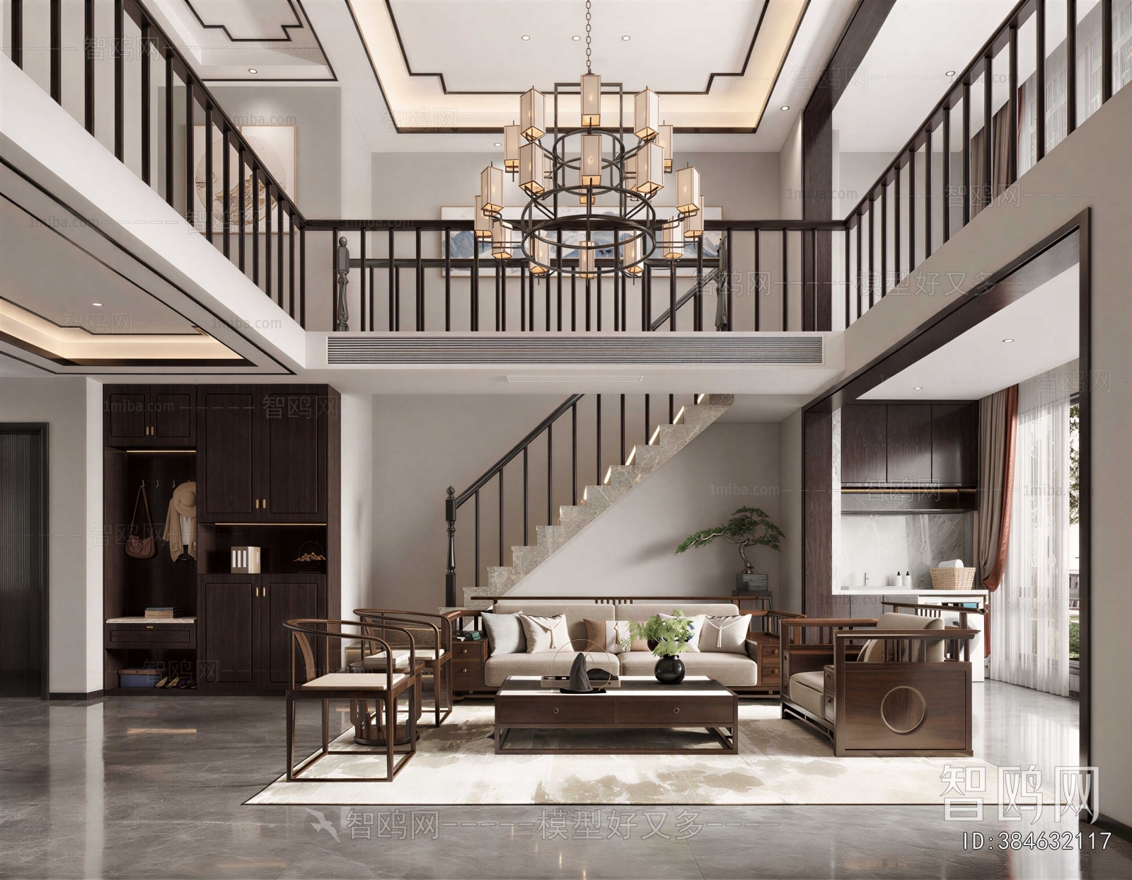 New Chinese Style A Living Room