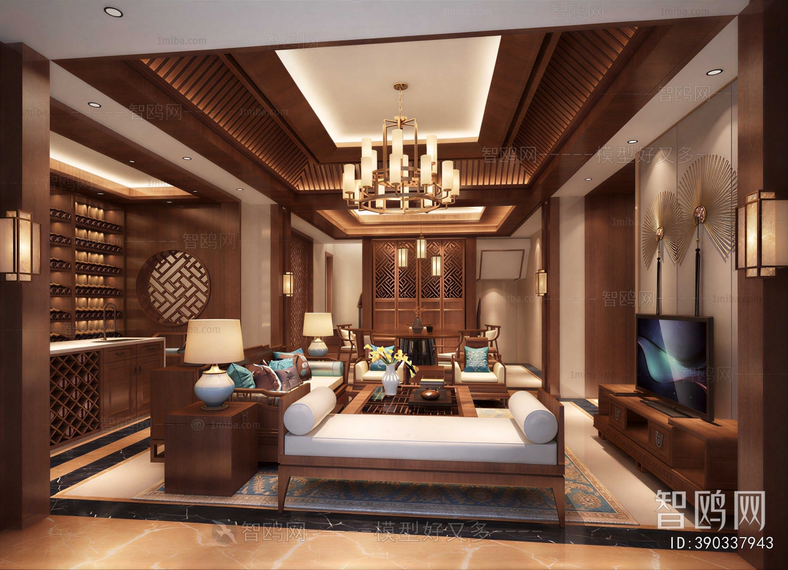 New Chinese Style A Living Room