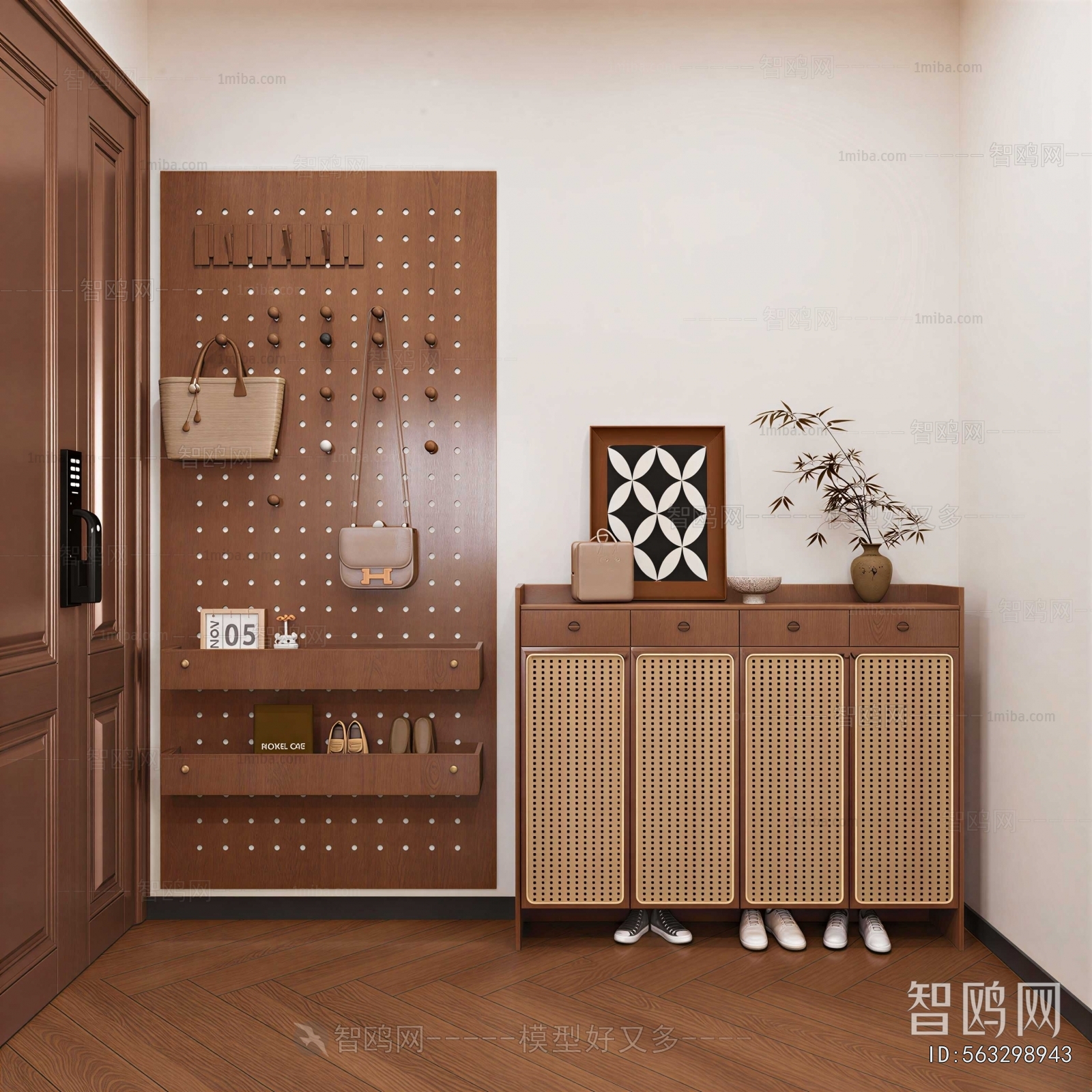 Wabi-sabi Style Shoe Cabinet