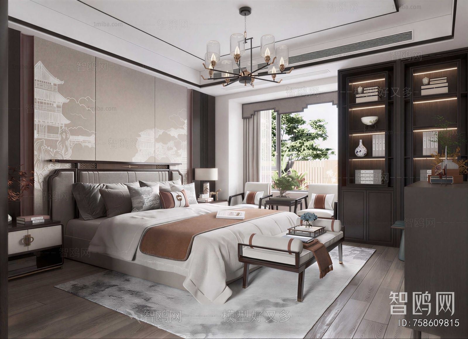 New Chinese Style Bedroom