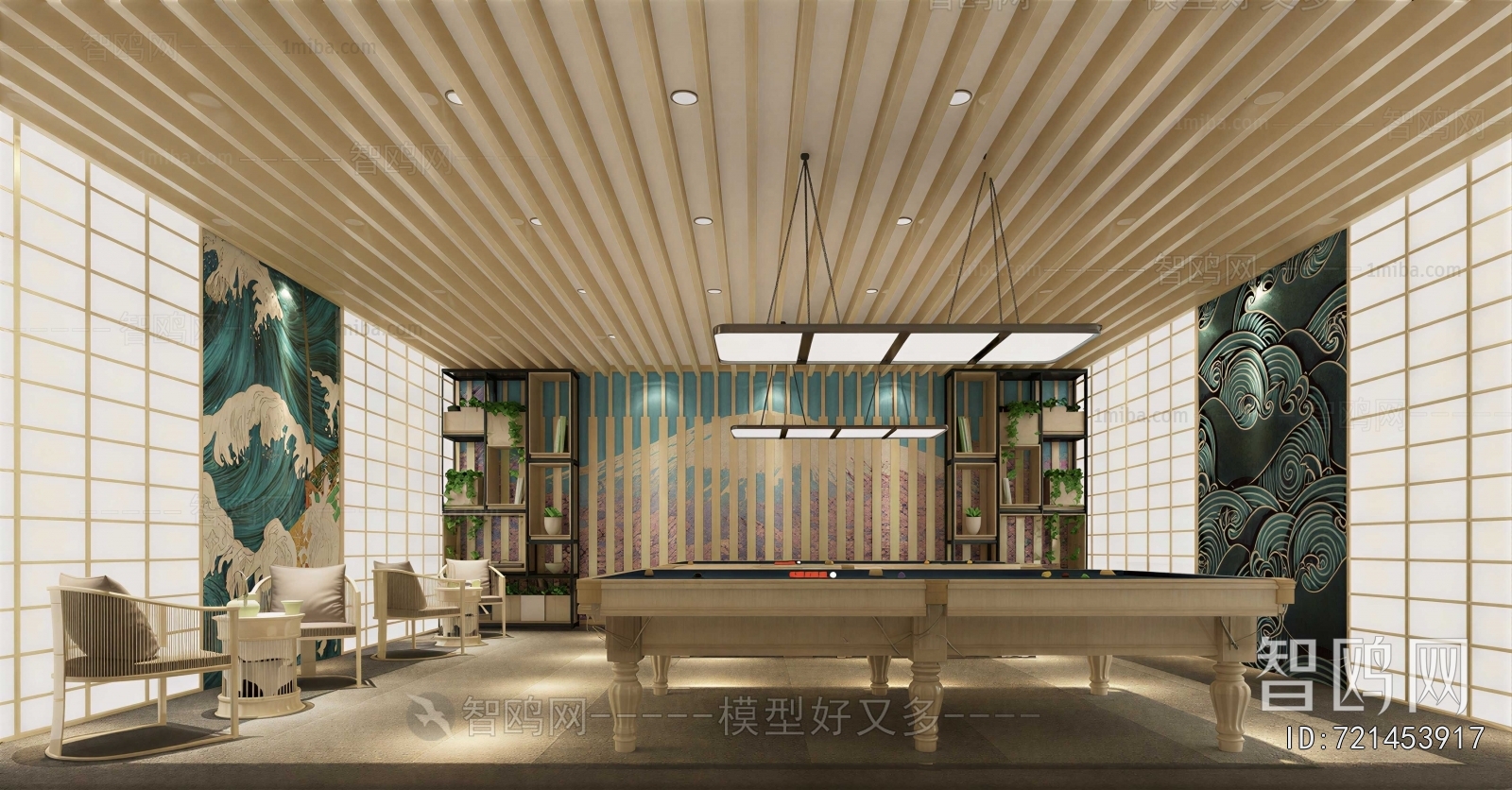 Japanese Style Billiard Room