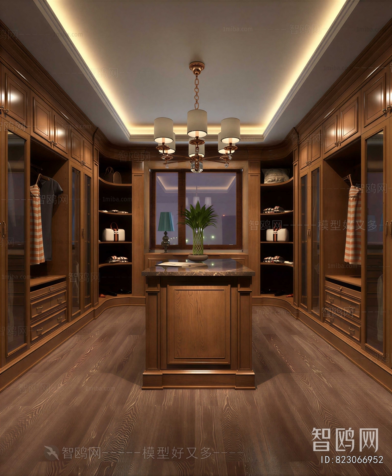 New Chinese Style Clothes Storage Area