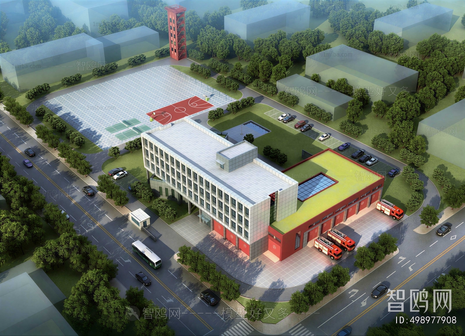 Modern Architectural Bird's-eye View Planning