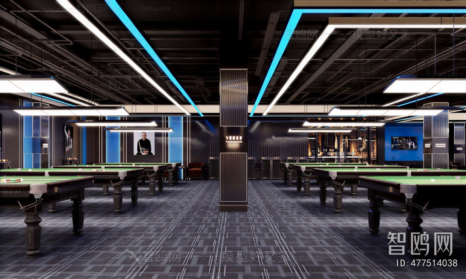 Industrial Style Billiard Room