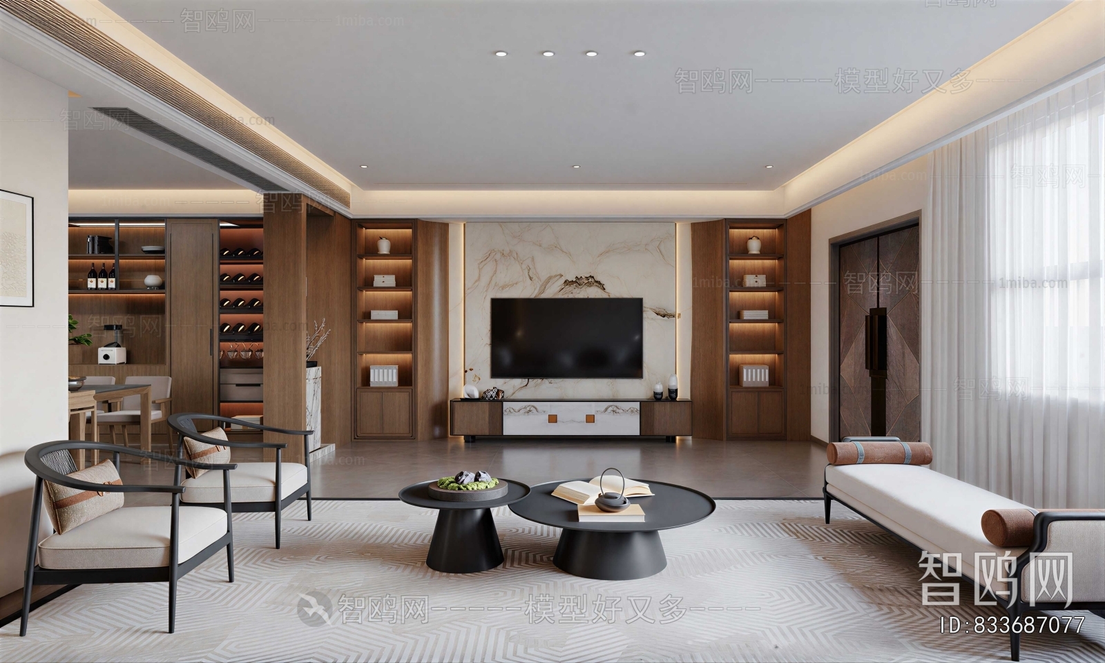 New Chinese Style A Living Room
