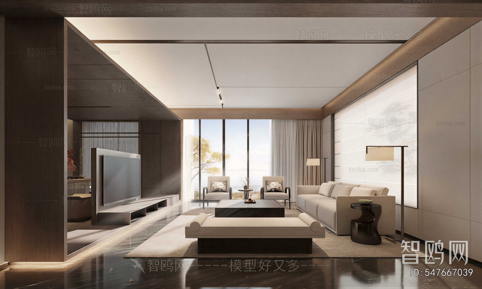 New Chinese Style A Living Room