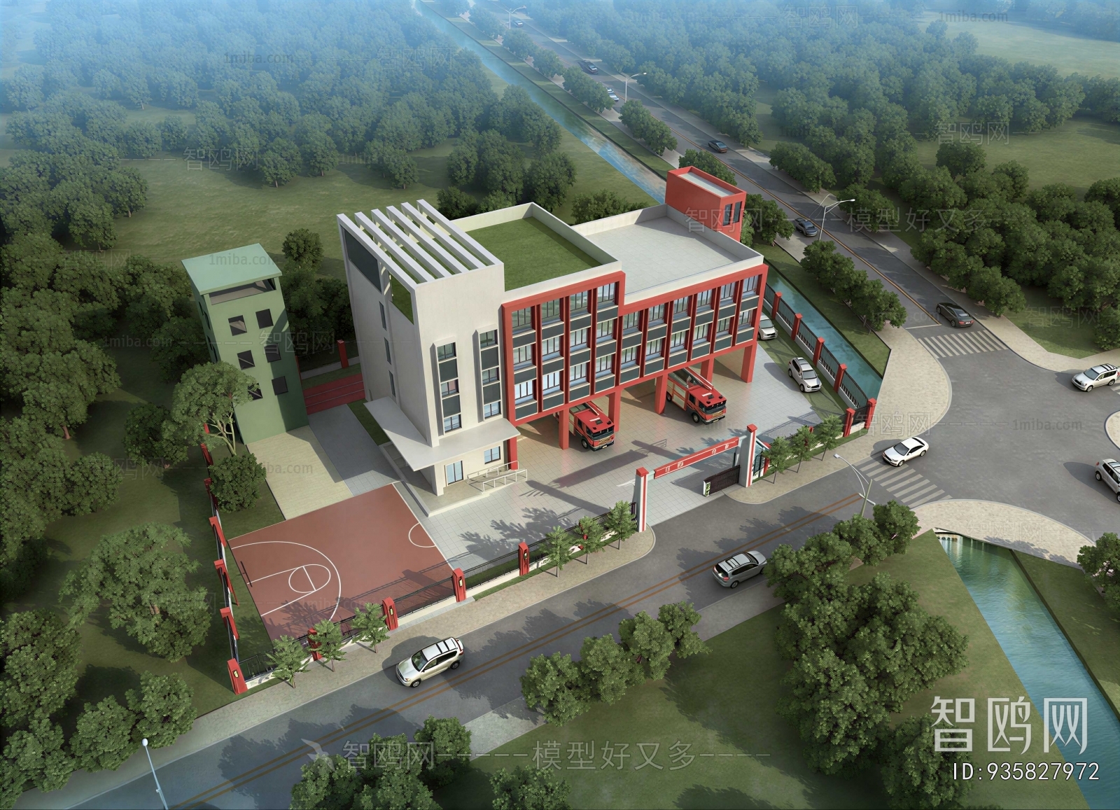 Modern Architectural Bird's-eye View Planning