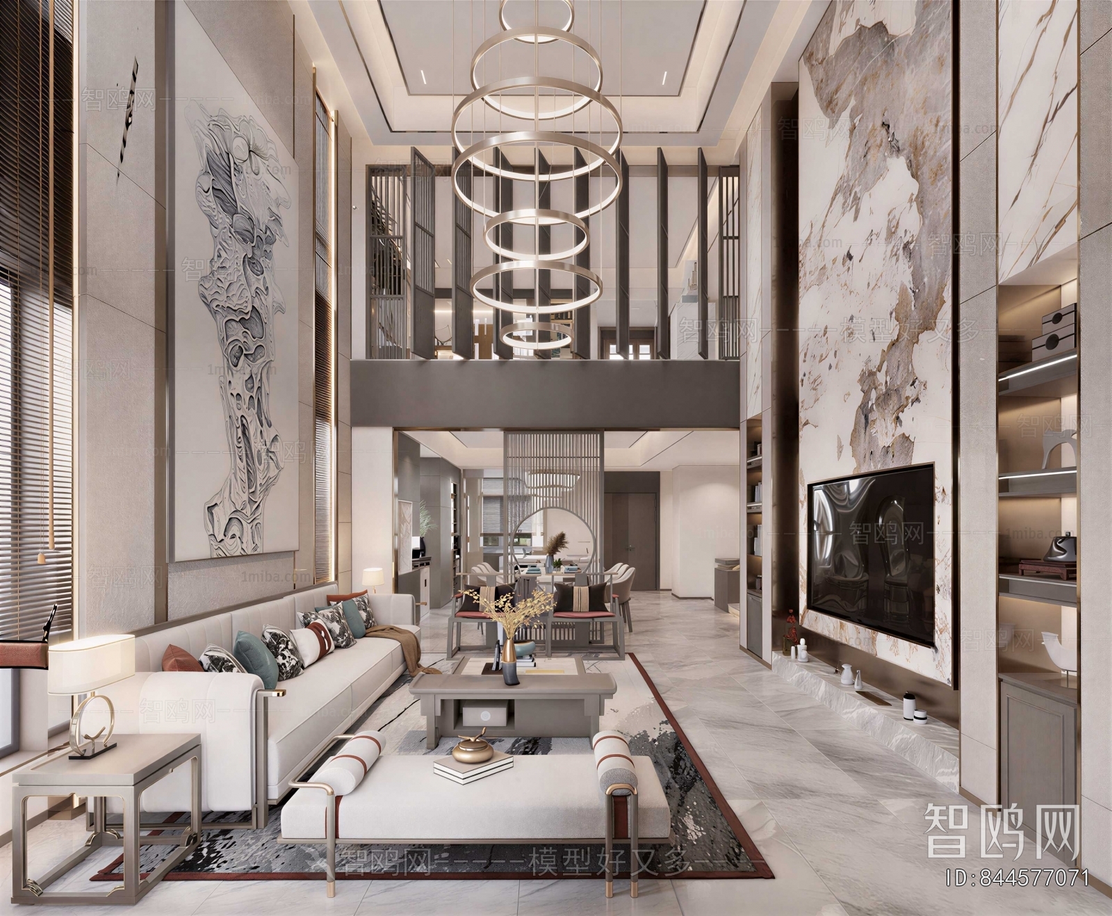 New Chinese Style A Living Room