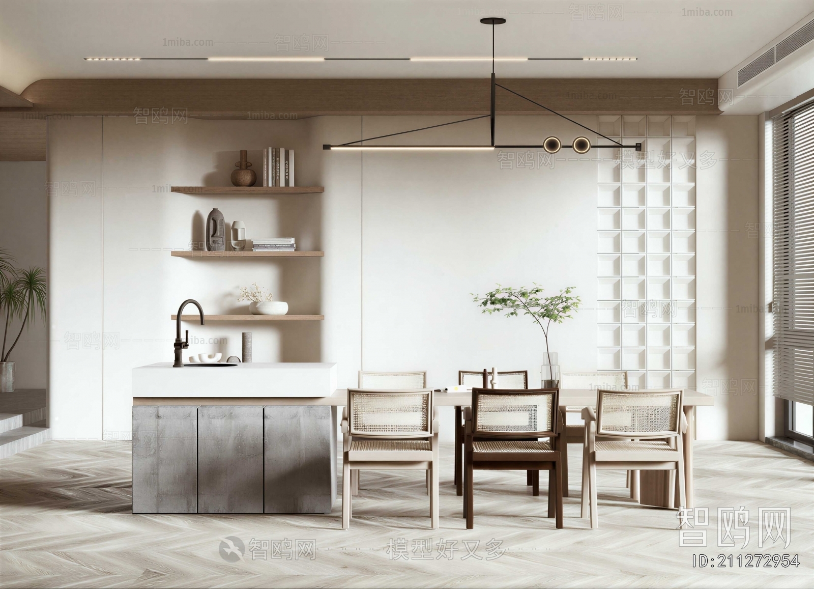 Wabi-sabi Style Dining Room