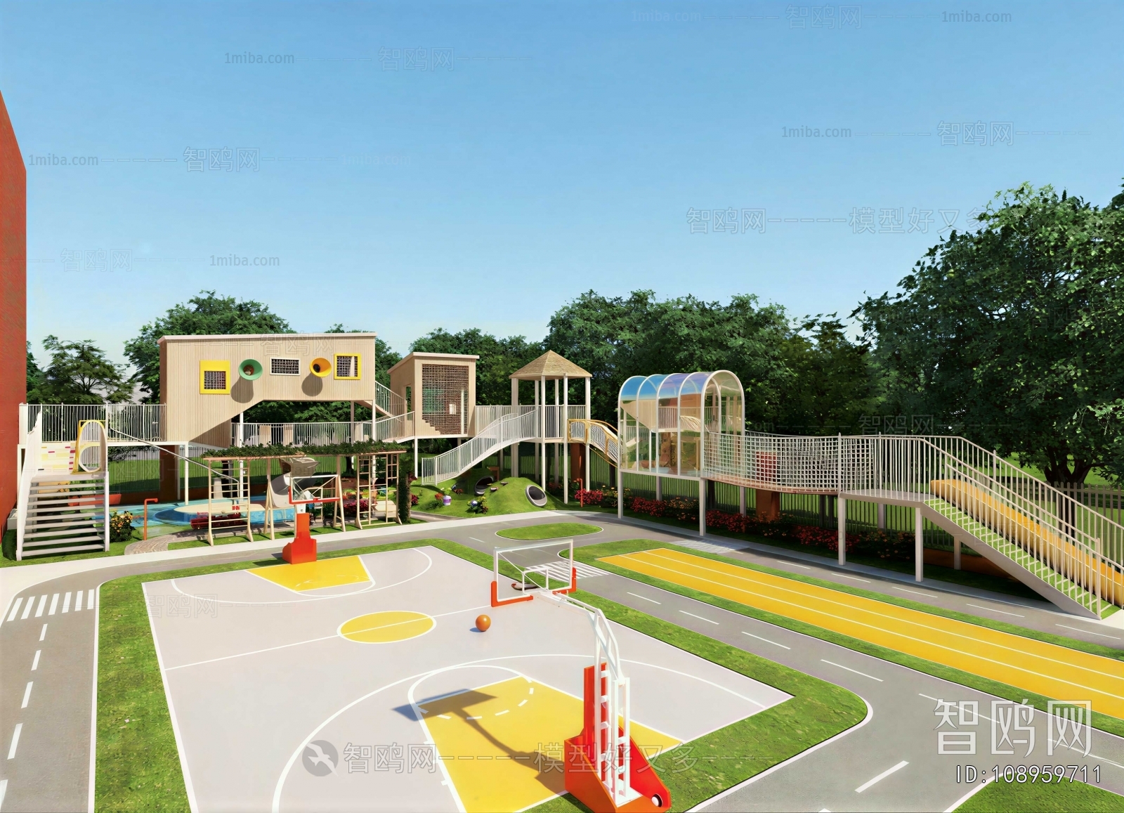 Modern Outdoor Space In Kindergarten