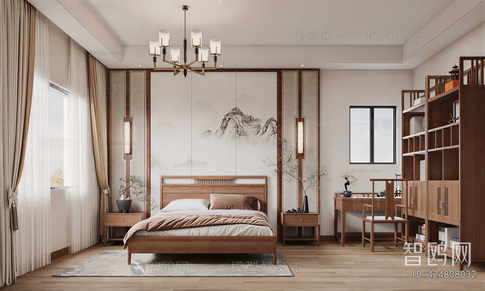 New Chinese Style Bedroom