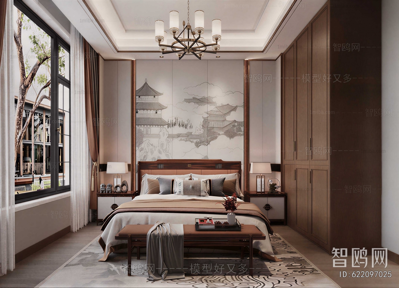 New Chinese Style Bedroom