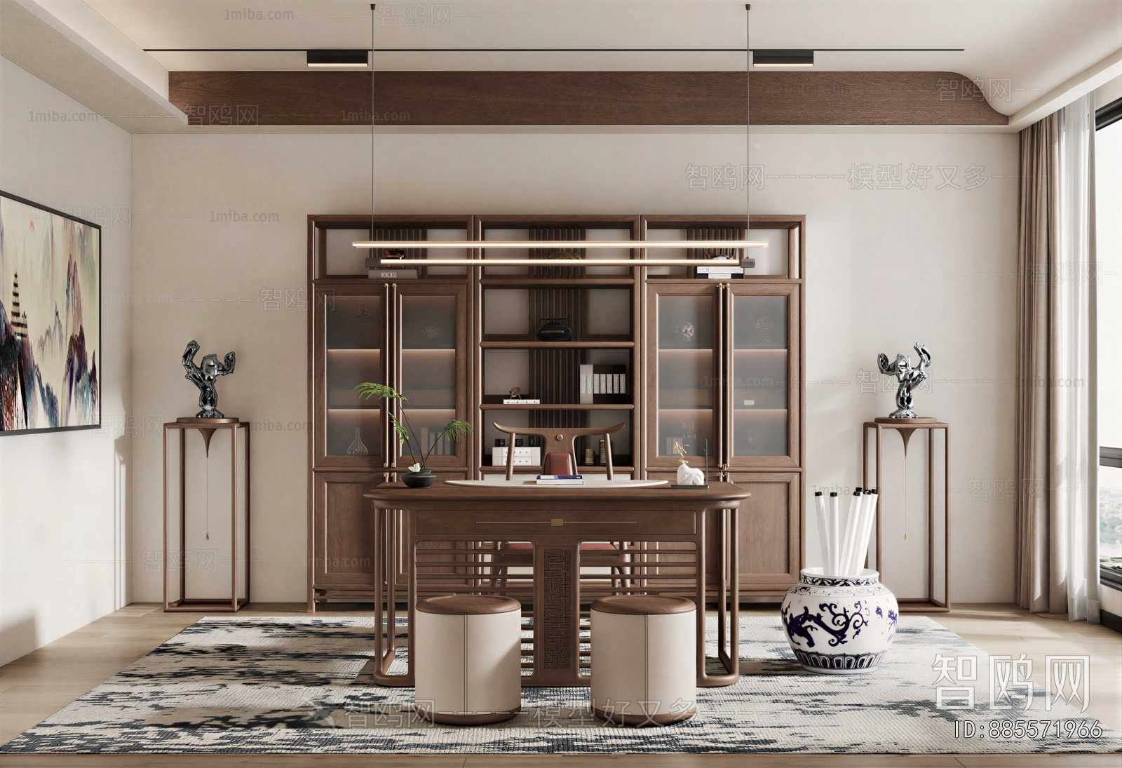 New Chinese Style Study Space
