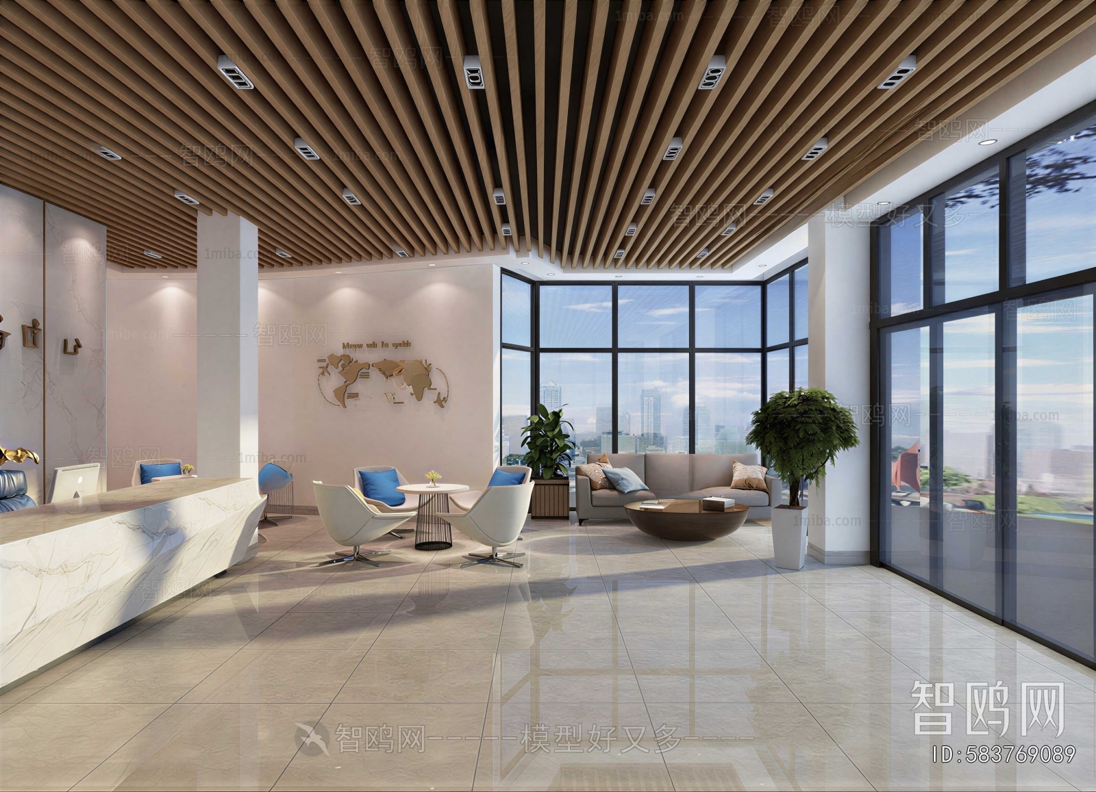 Modern Office Reception Desk