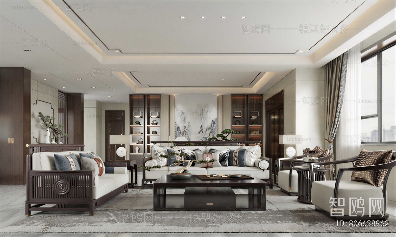 New Chinese Style A Living Room