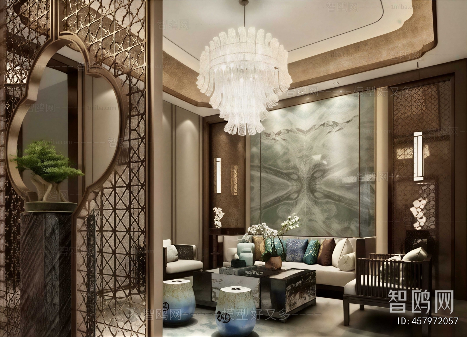 New Chinese Style A Living Room