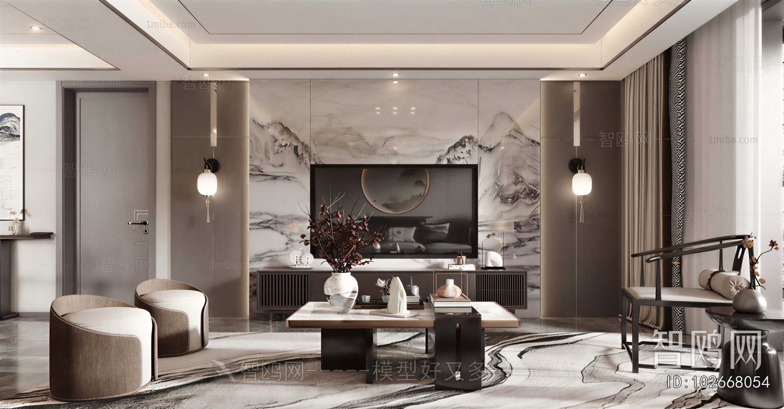 New Chinese Style A Living Room