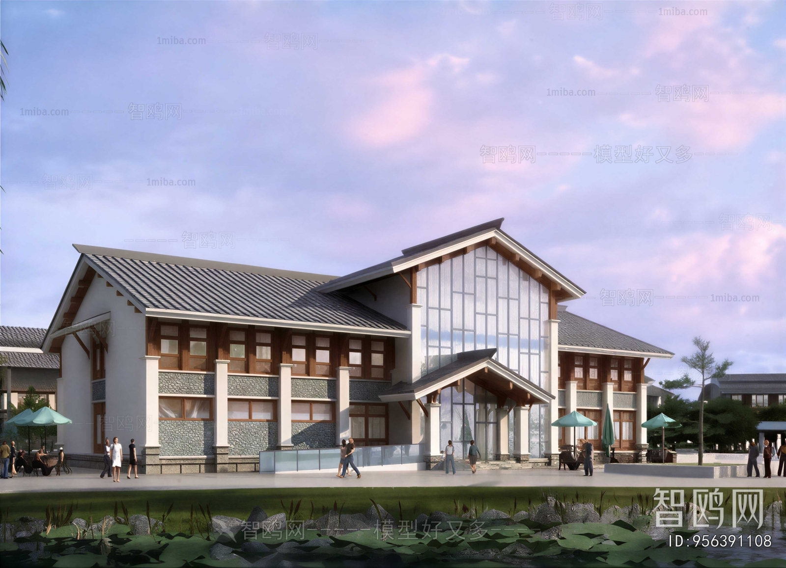 New Chinese Style Appearance Of Commercial Building
