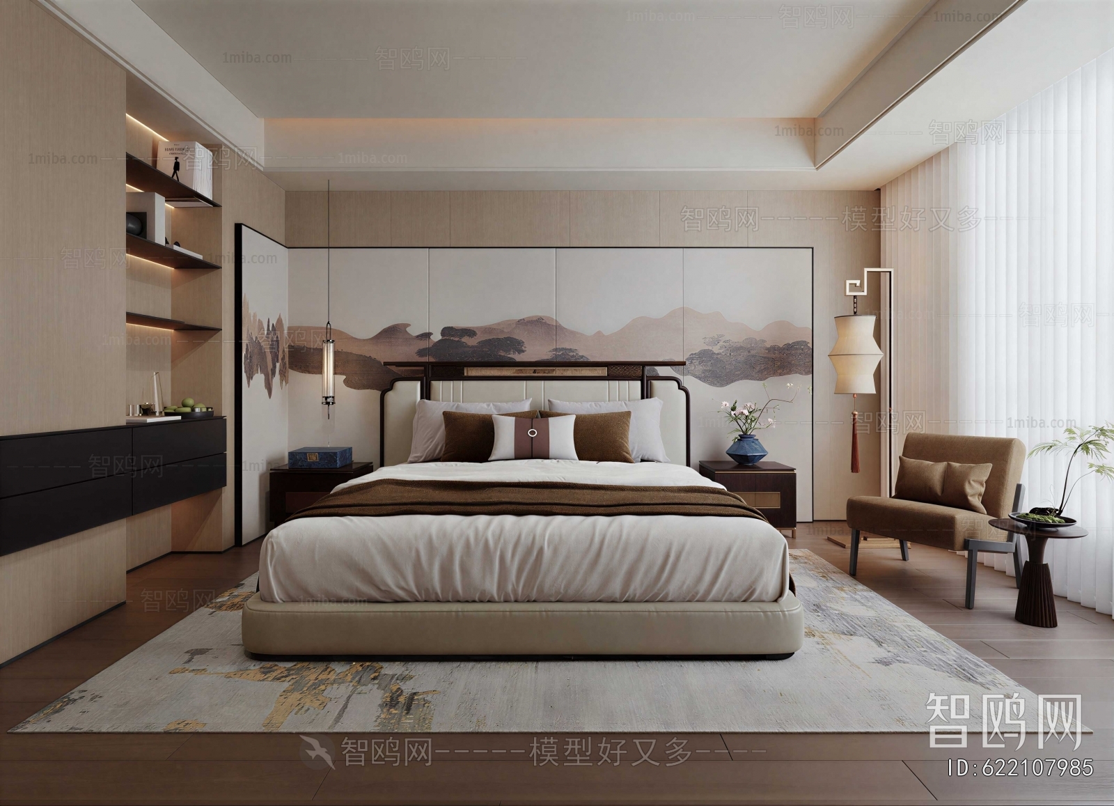 New Chinese Style Bedroom