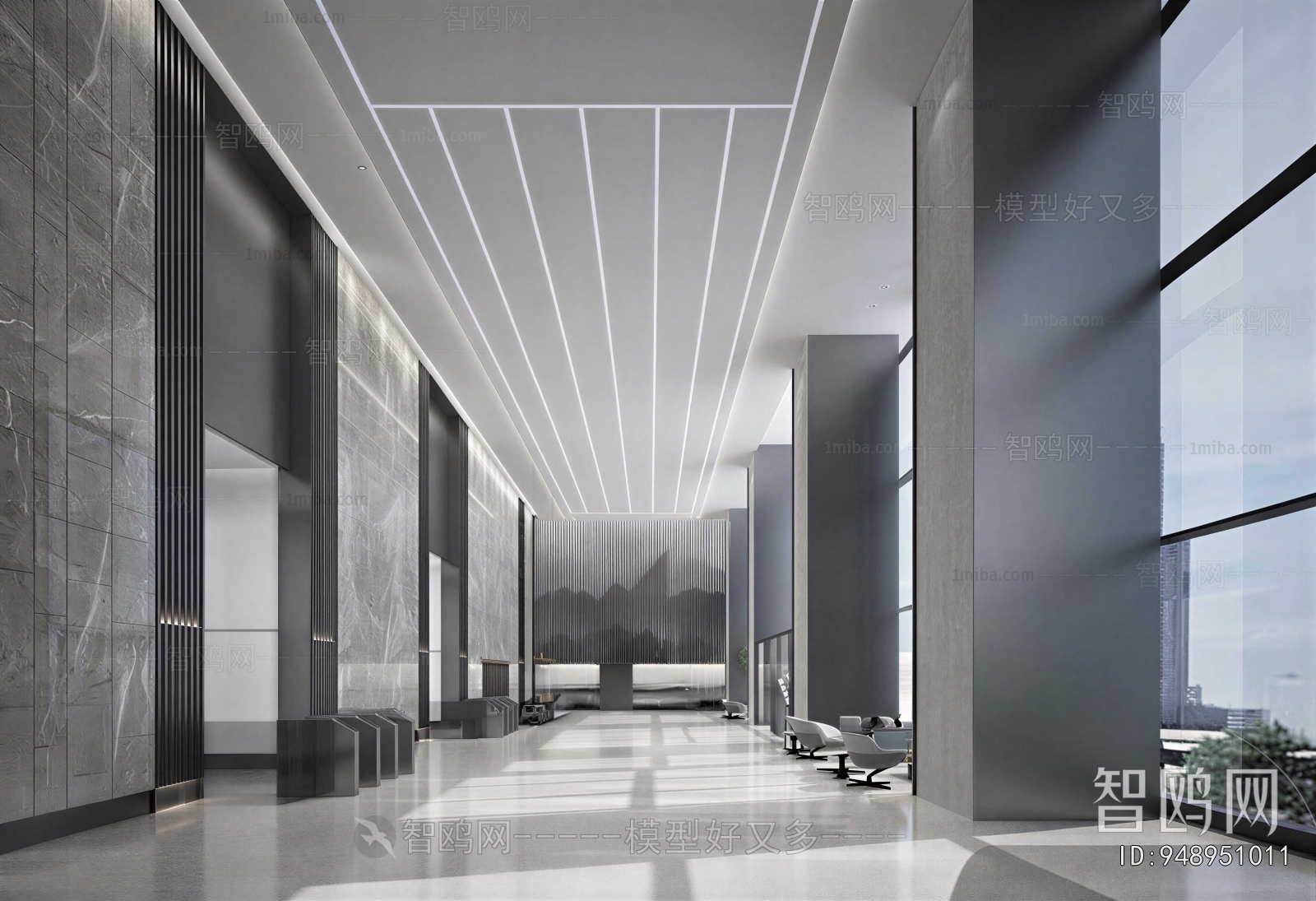 Modern Office Reception Desk