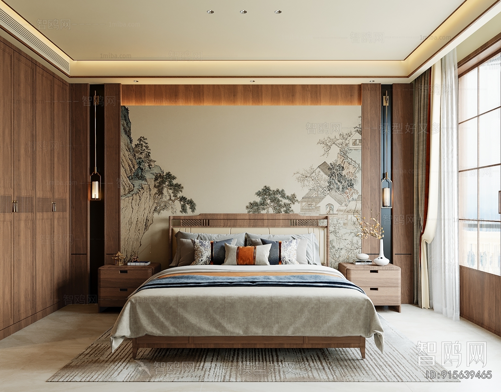 New Chinese Style Bedroom