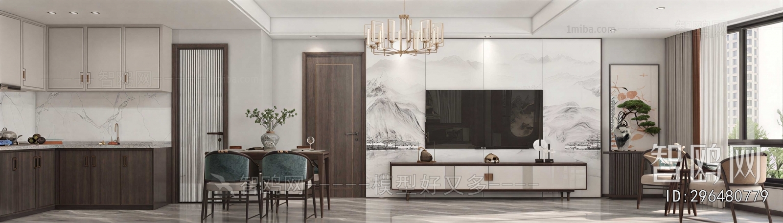 New Chinese Style A Living Room