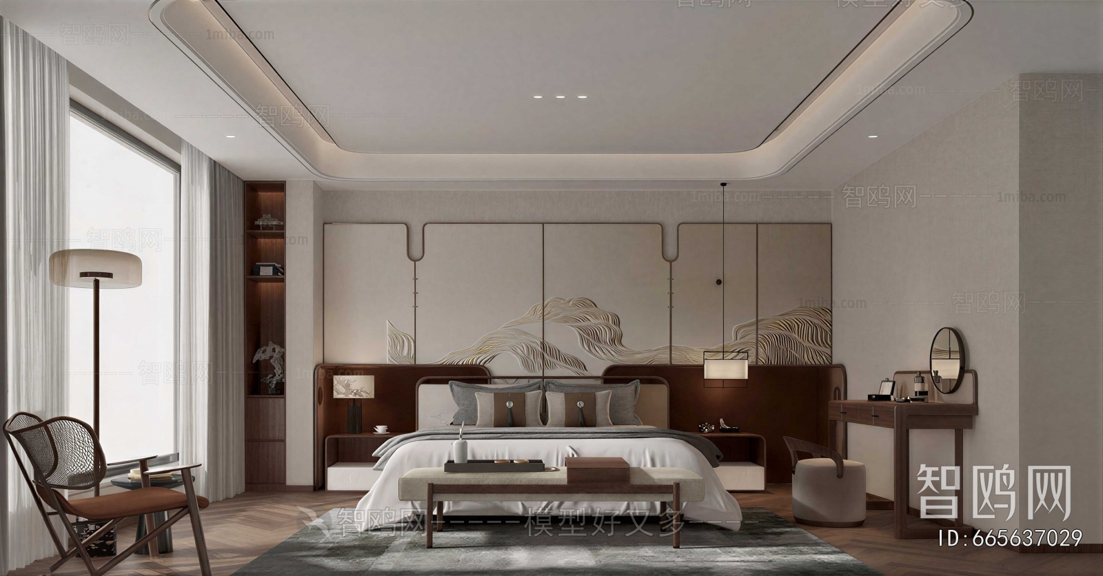 New Chinese Style Bedroom