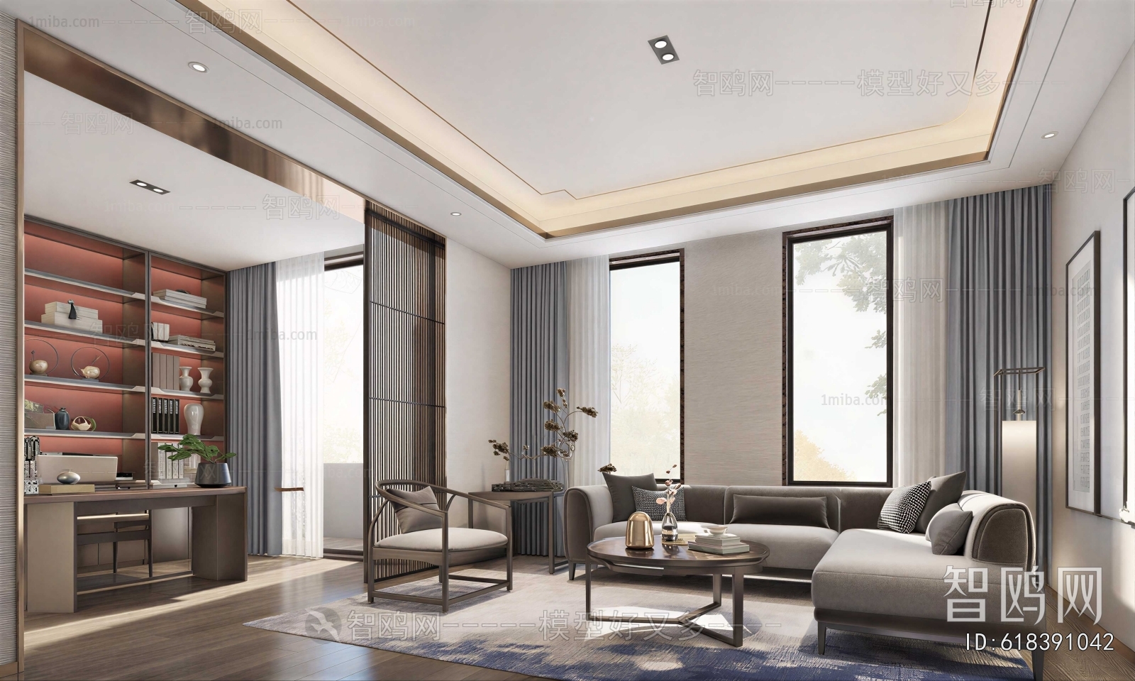 New Chinese Style A Living Room
