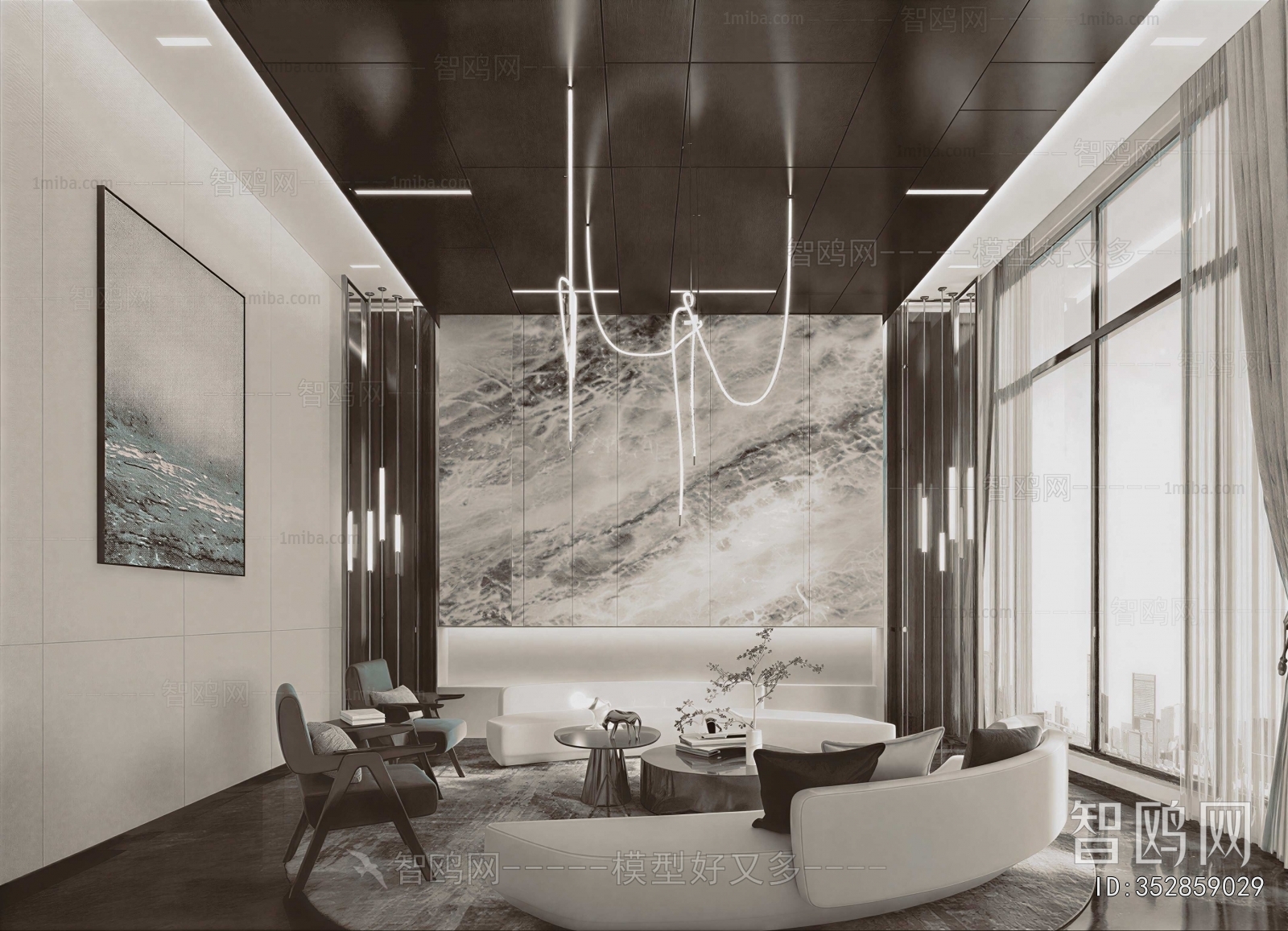 New Chinese Style A Living Room