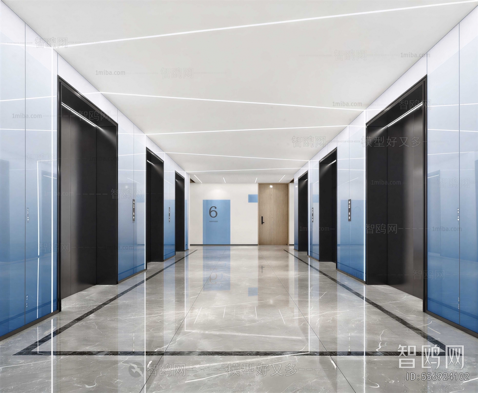 Modern Office Elevator Hall