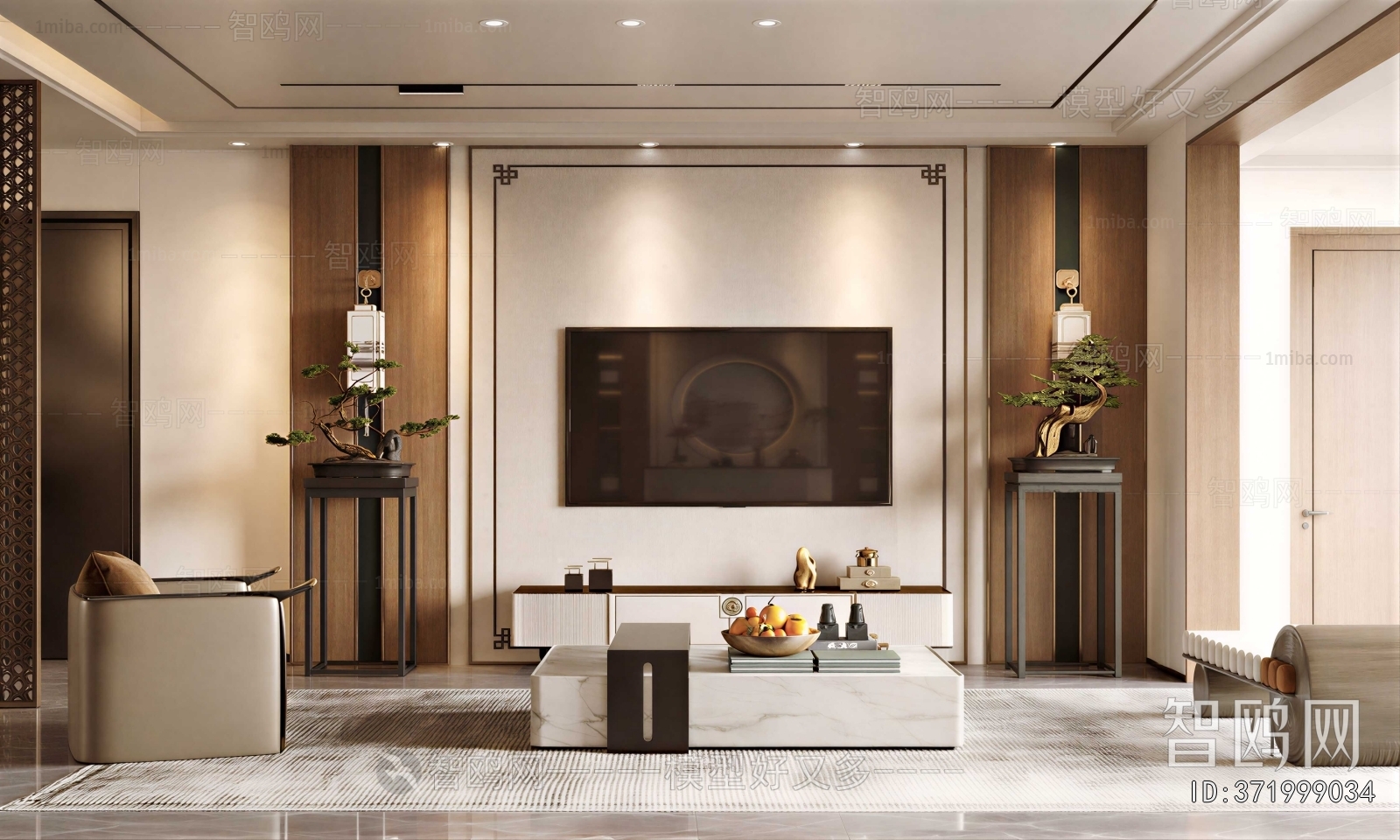 New Chinese Style A Living Room
