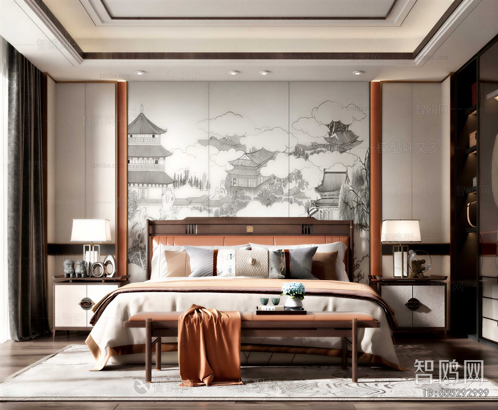 New Chinese Style Bedroom