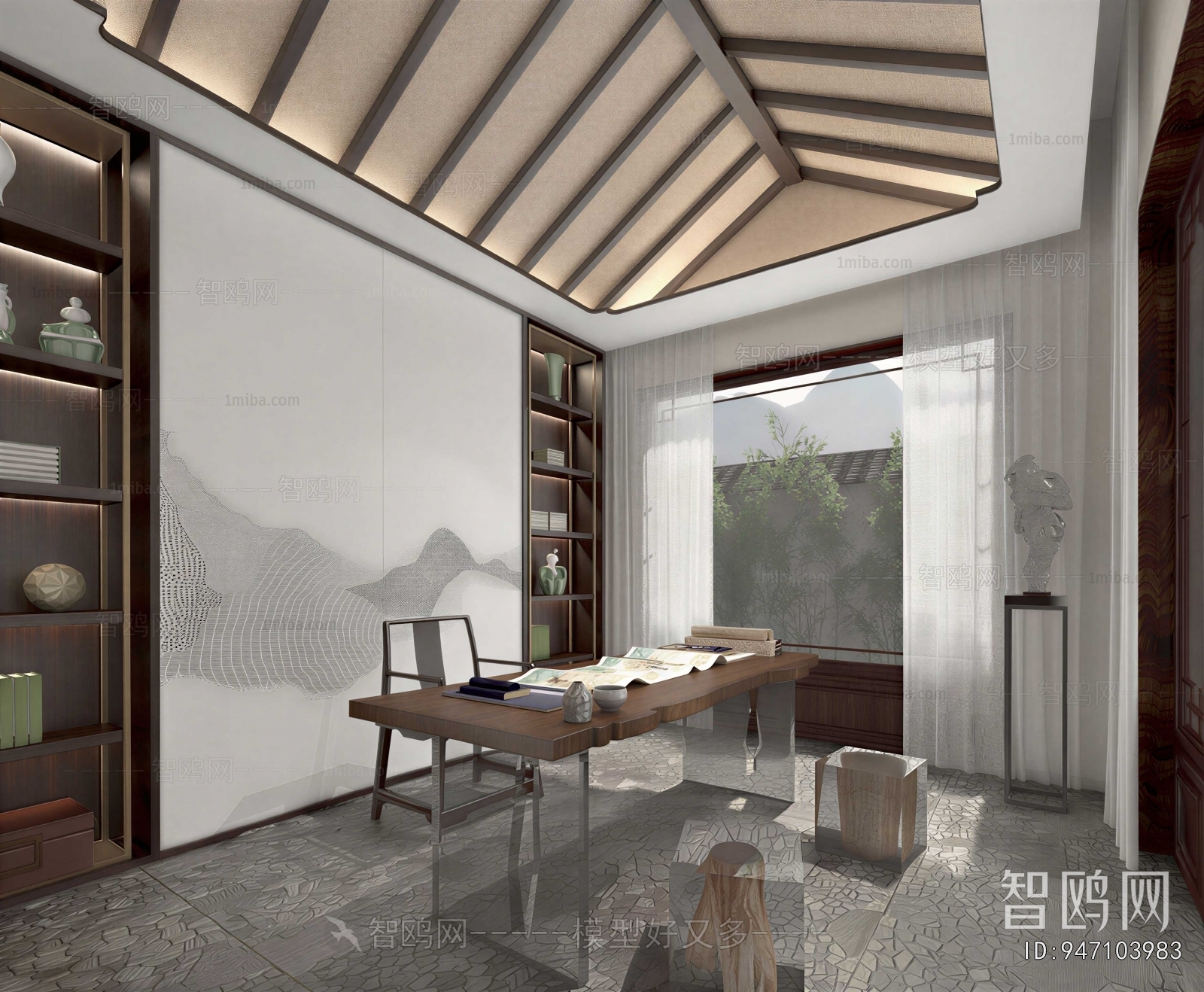 New Chinese Style Study Space