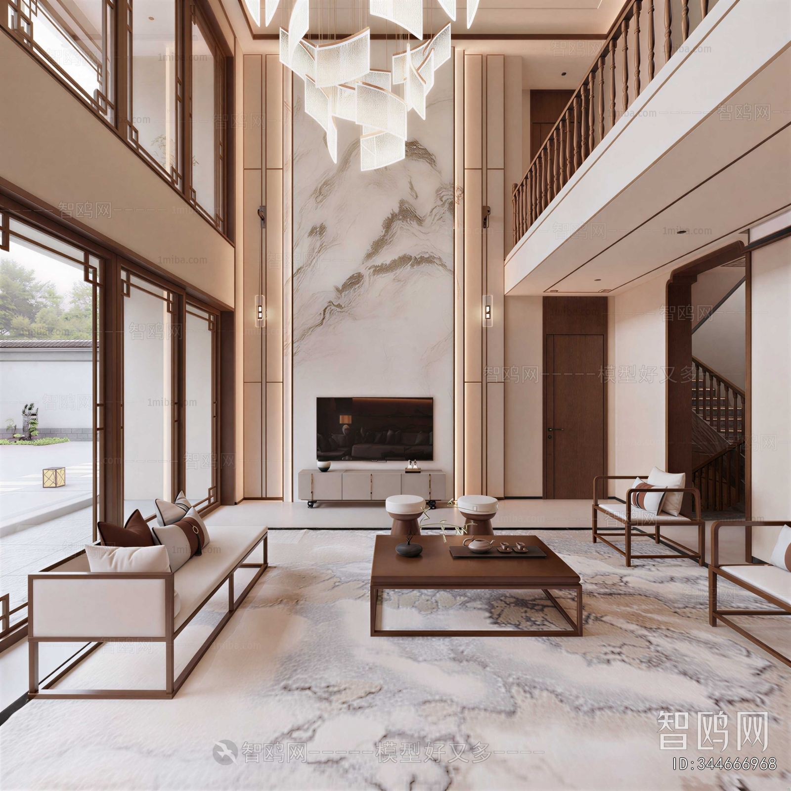 New Chinese Style A Living Room