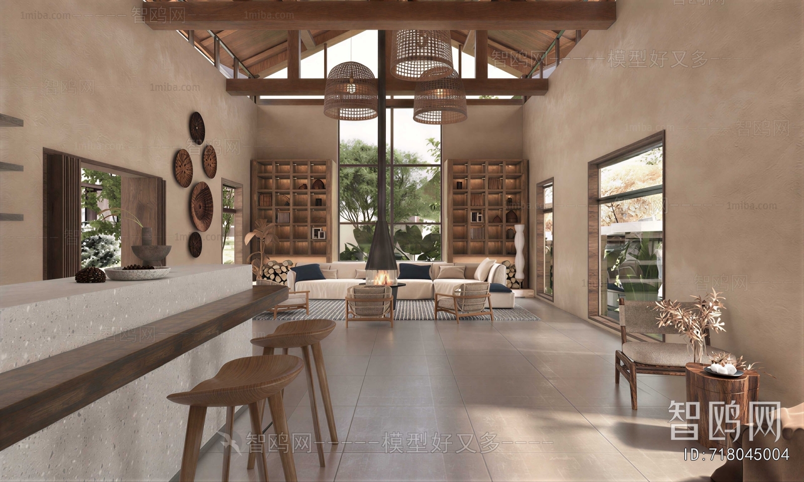 Wabi-sabi Style A Living Room