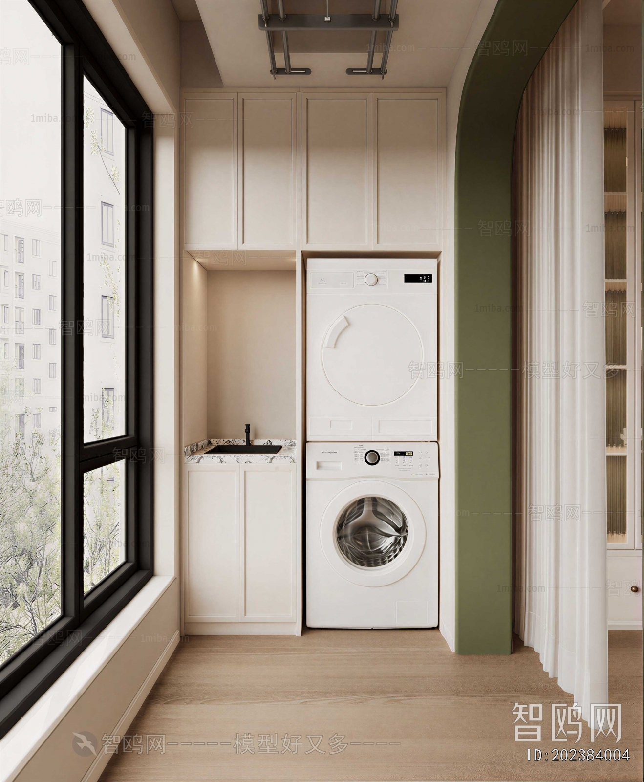 Modern Balcony Laundry Room