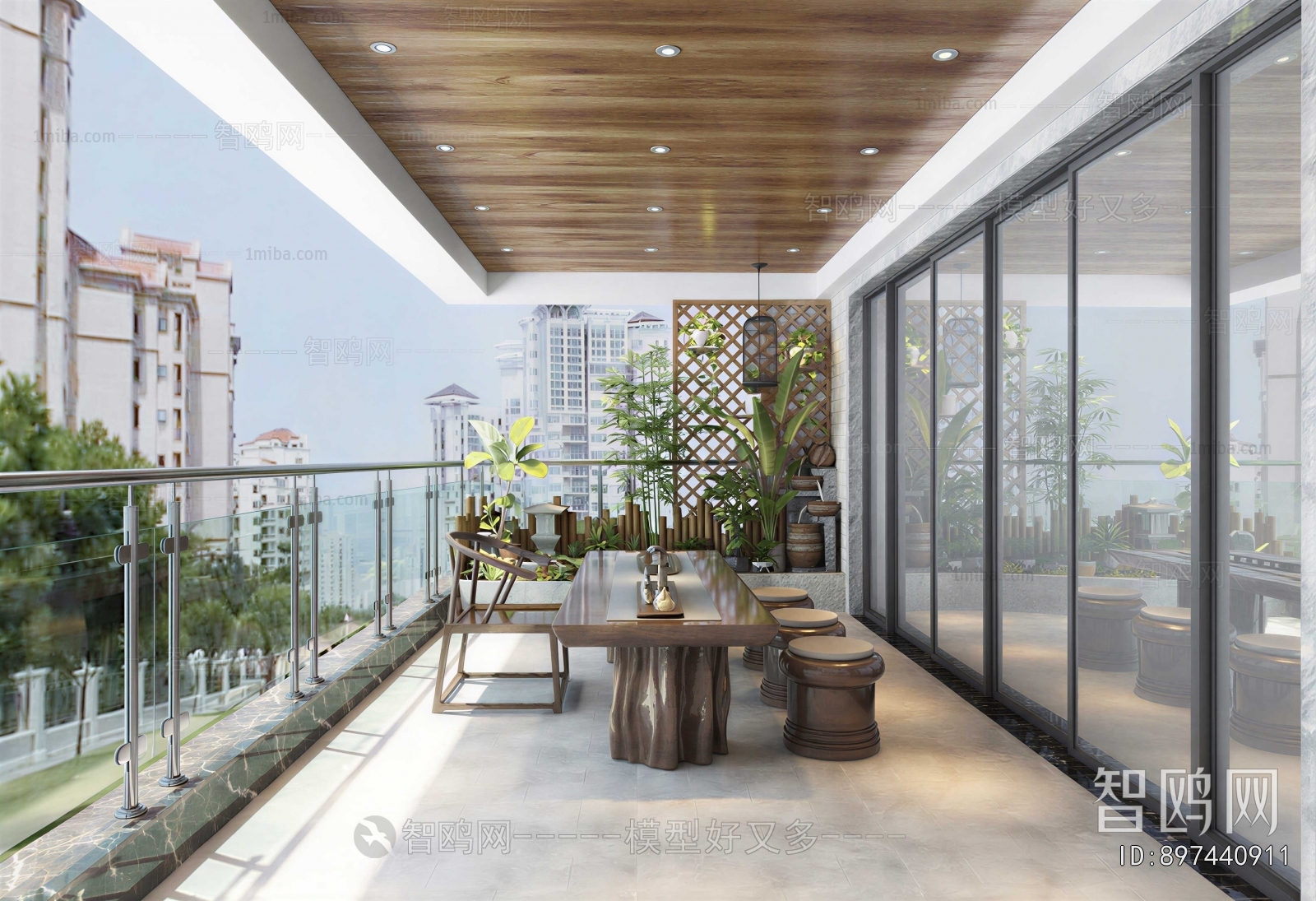 New Chinese Style Leisure Balcony