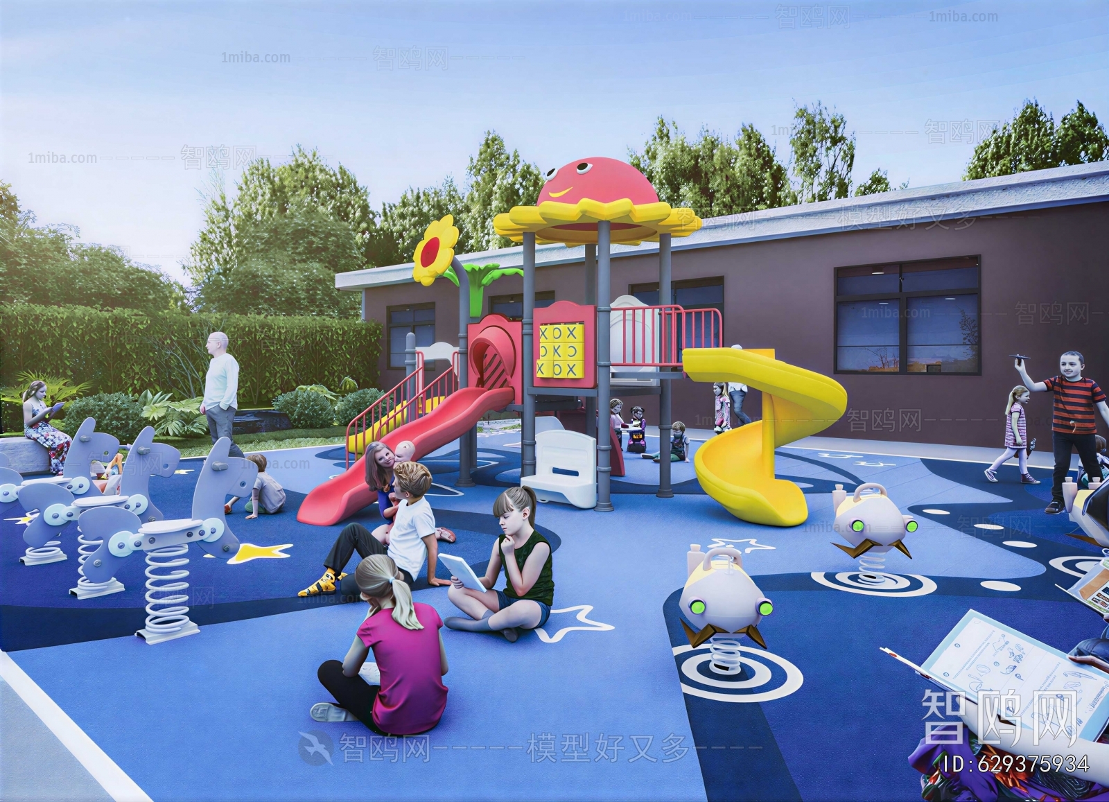 Modern Outdoor Space In Kindergarten