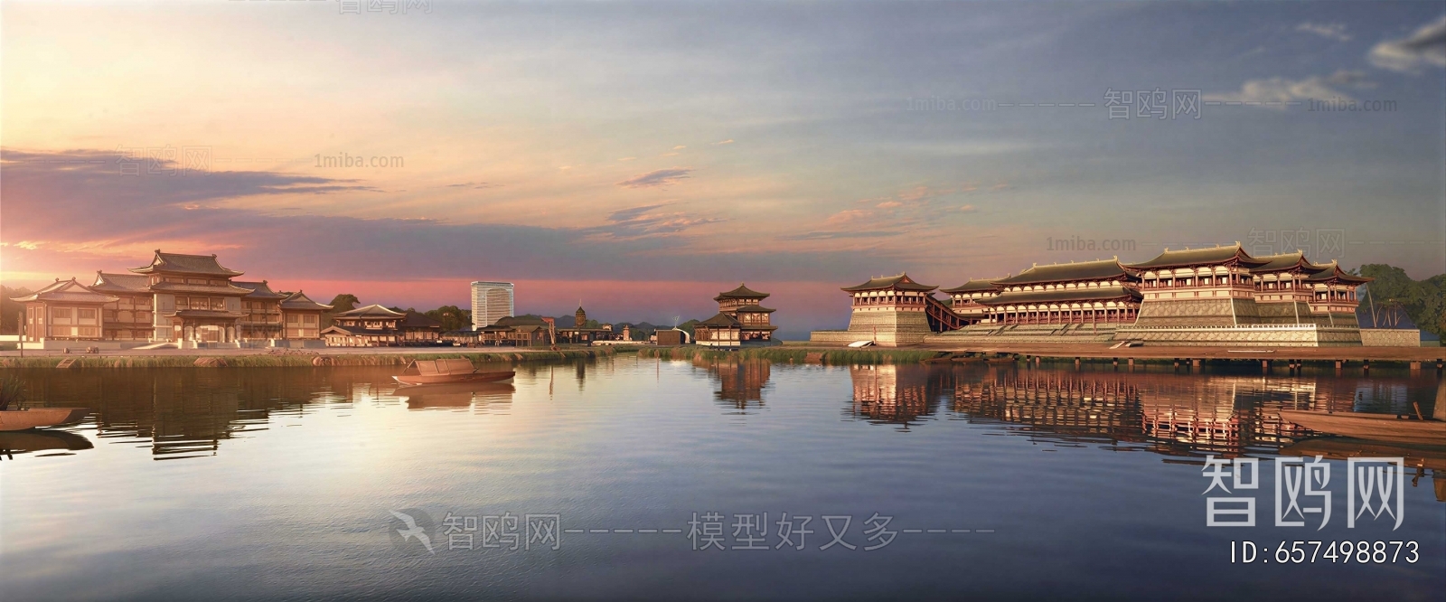 New Chinese Style Appearance Of Commercial Building