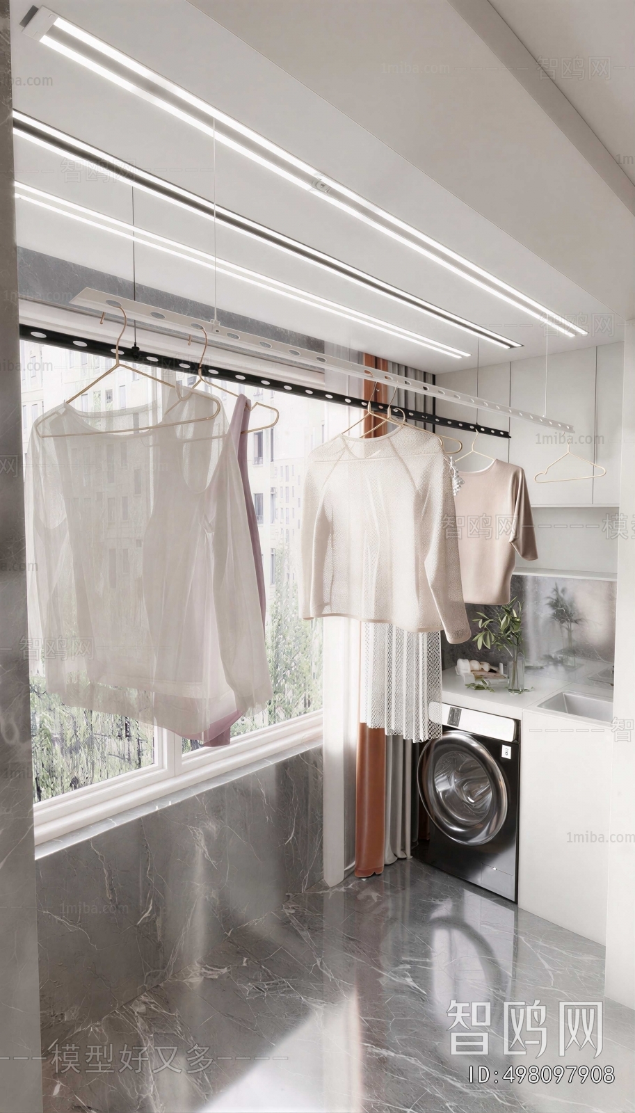 Modern Balcony Laundry Room