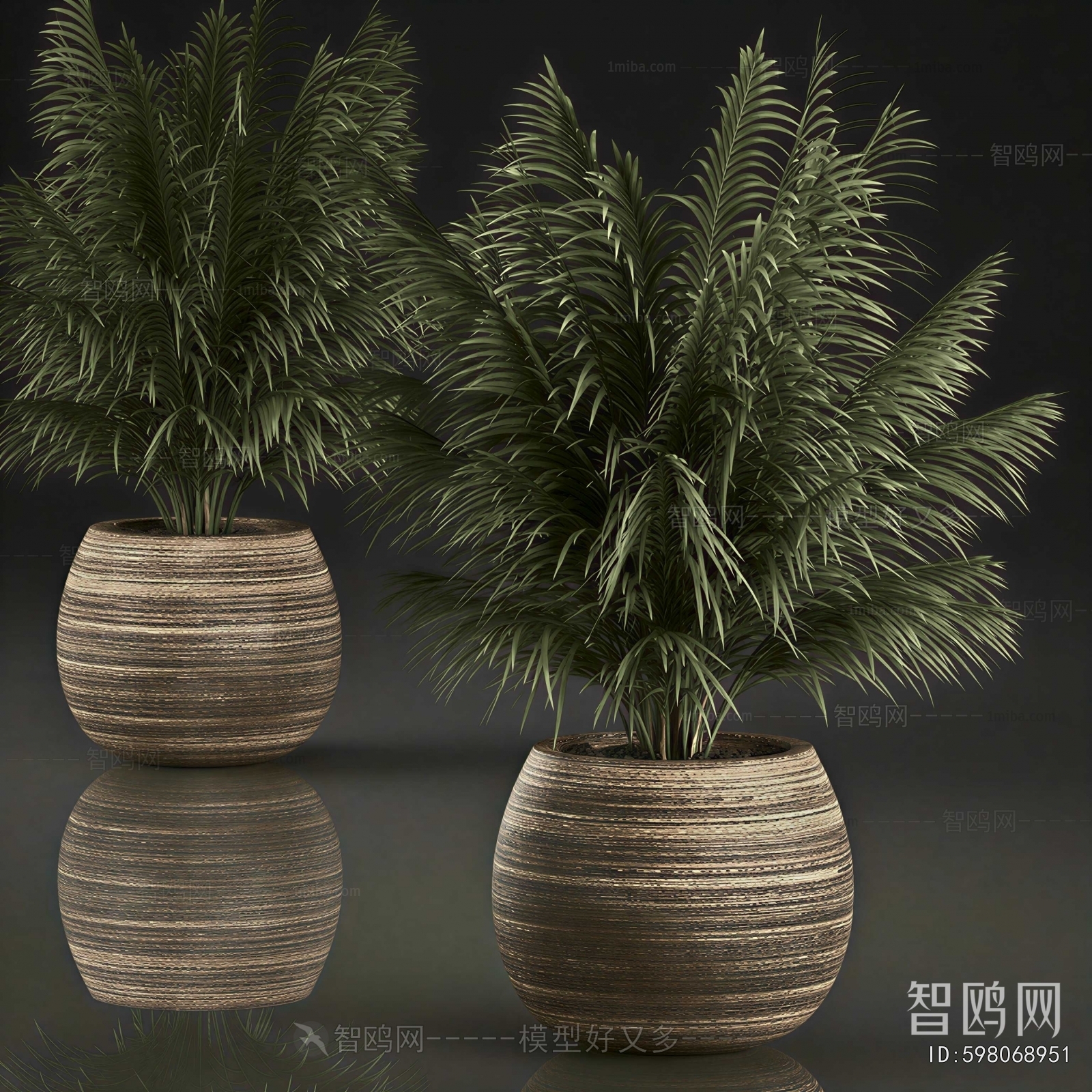 Modern Ground Green Plant Potted Plants