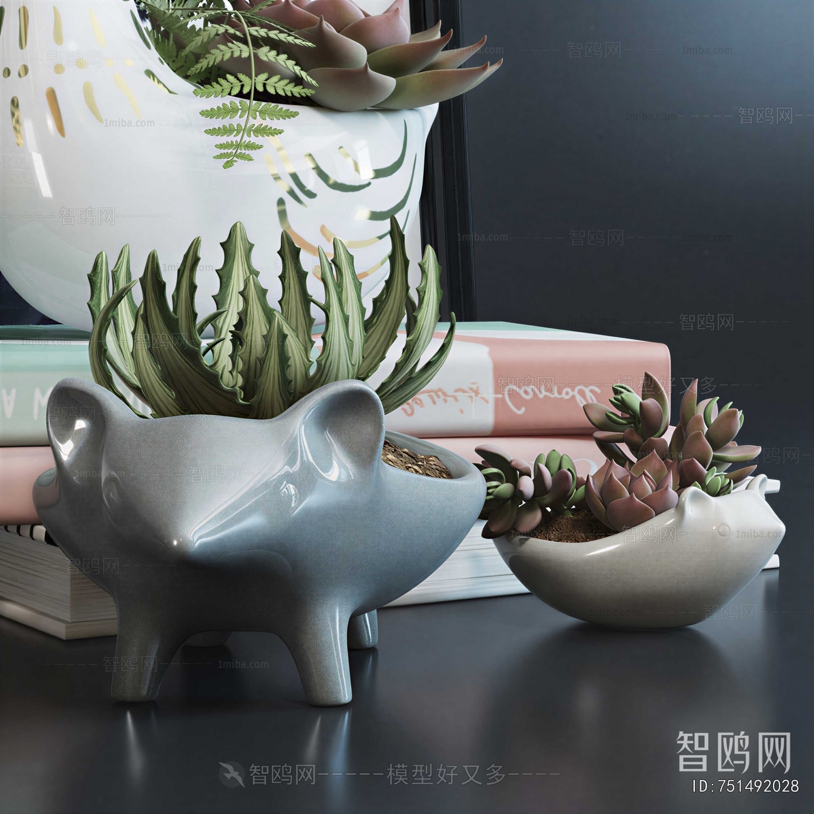 Modern Potted Green Plant