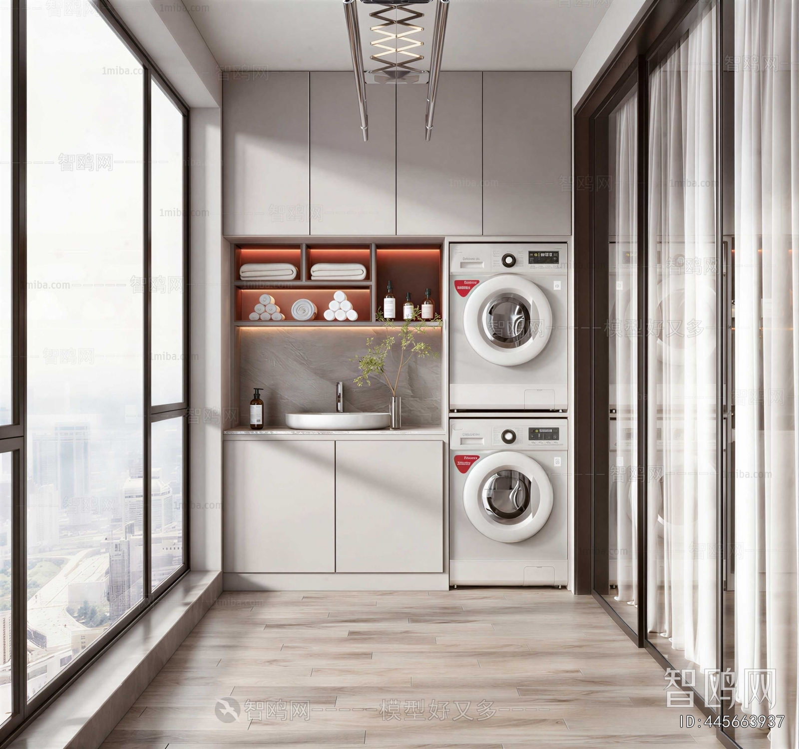 Modern Balcony Laundry Room