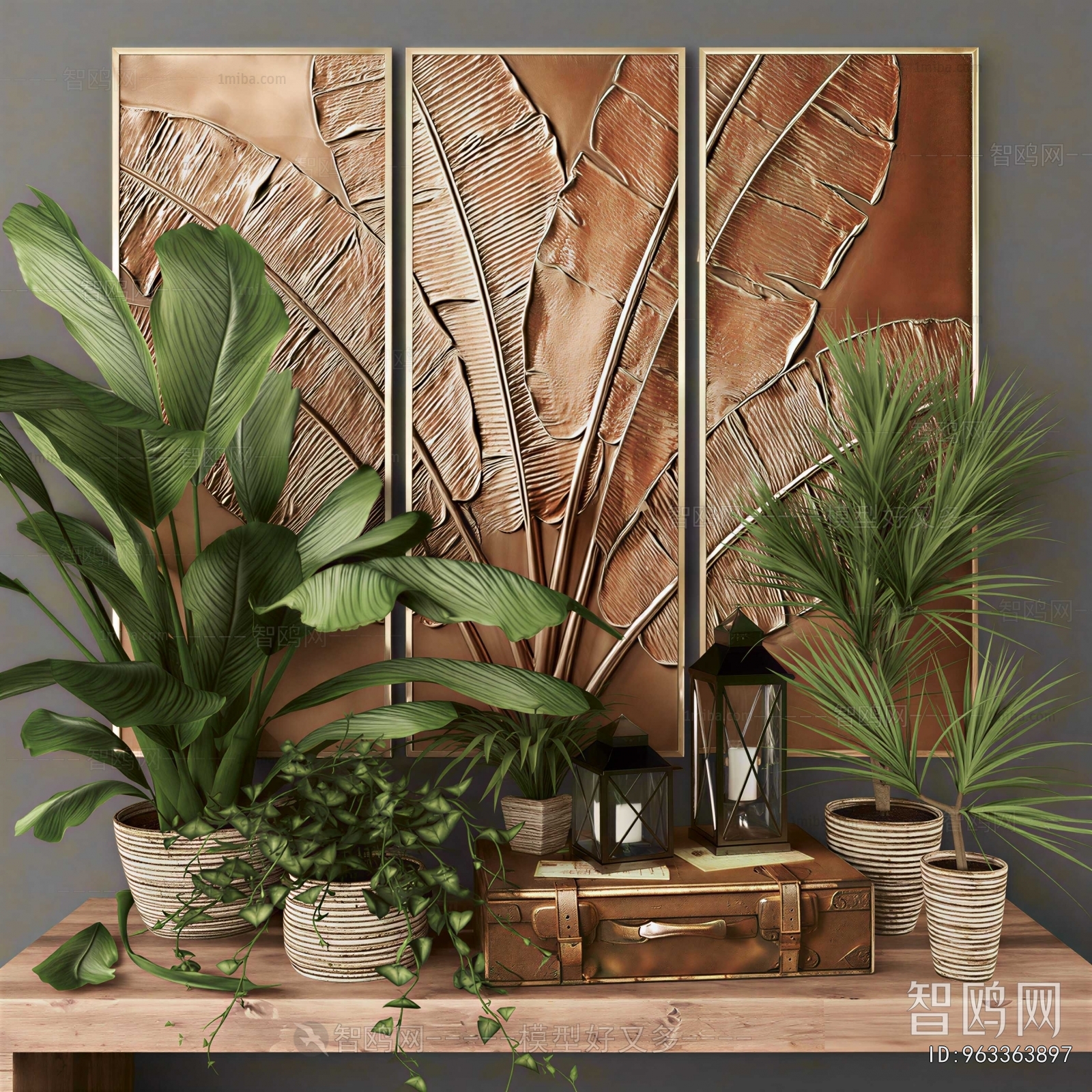 Modern Ground Green Plant Potted Plants