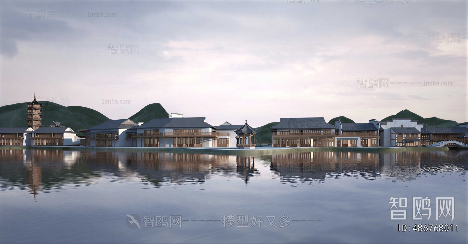 New Chinese Style Appearance Of Commercial Building