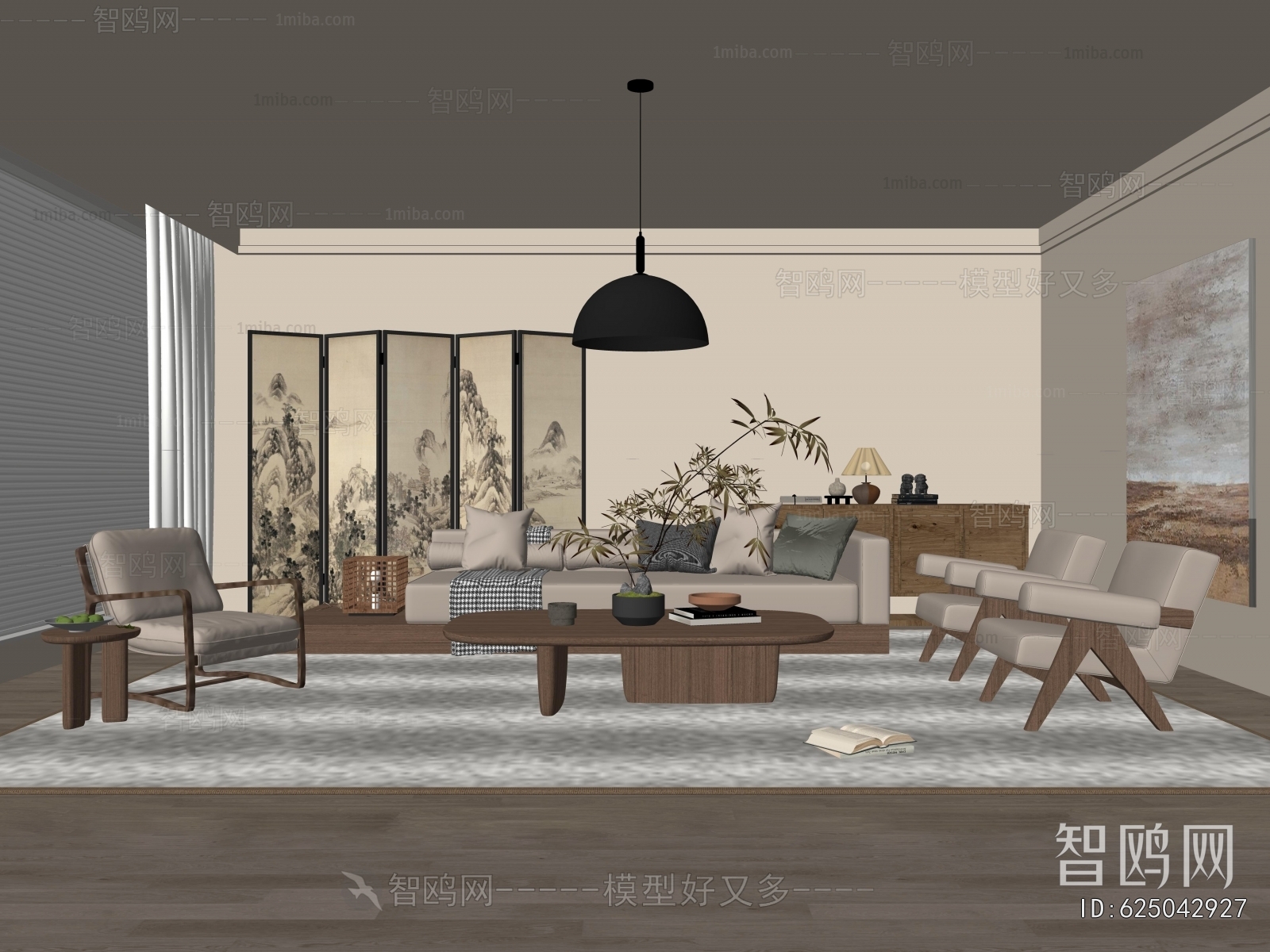 New Chinese Style A Living Room