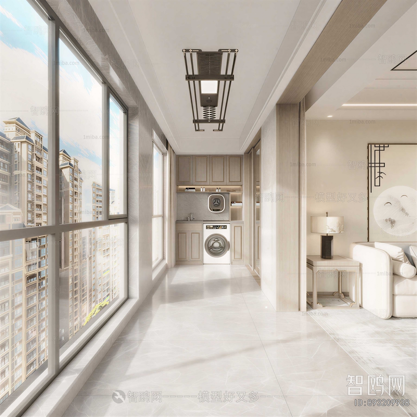 Modern Balcony Laundry Room