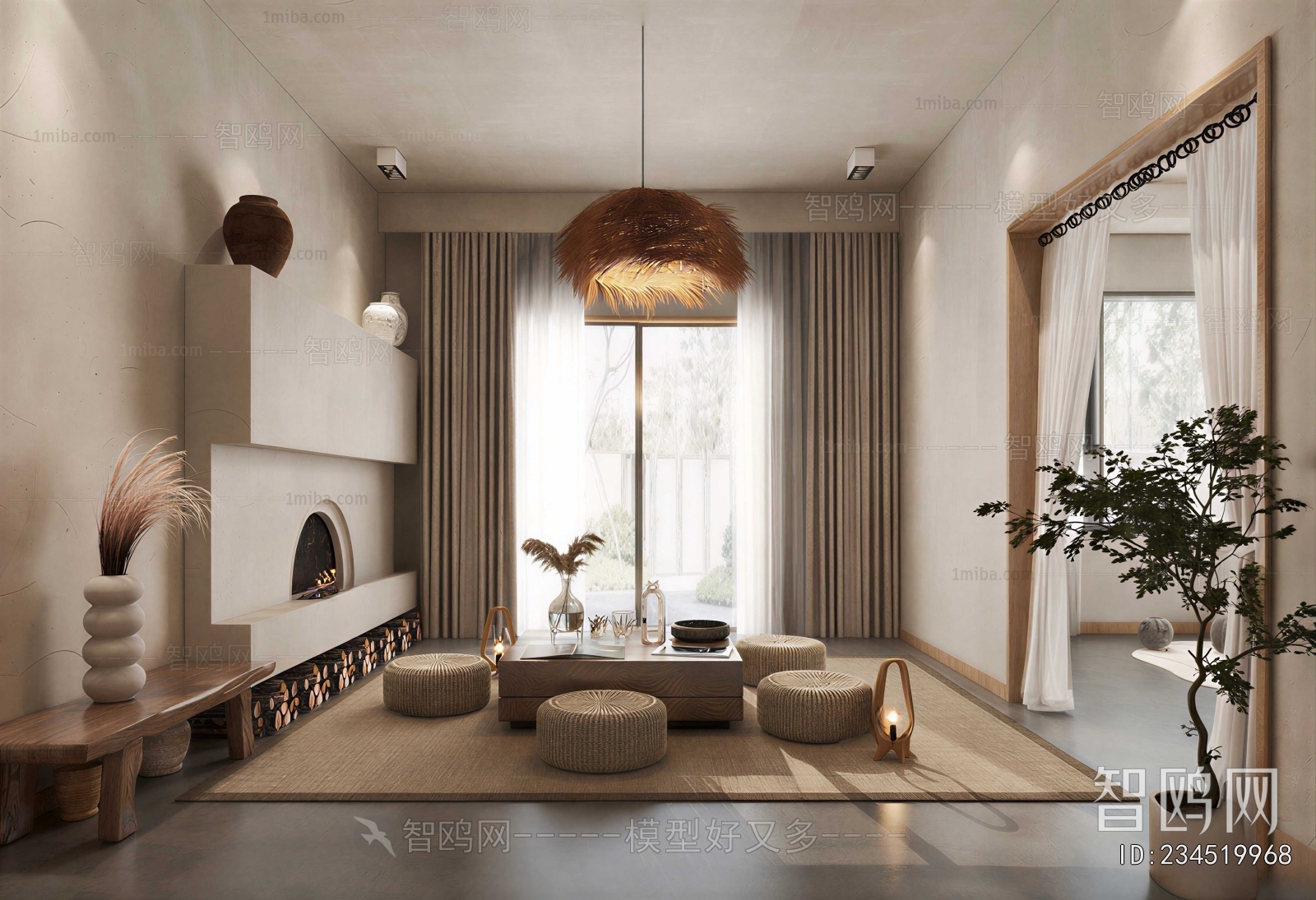 Wabi-sabi Style A Living Room